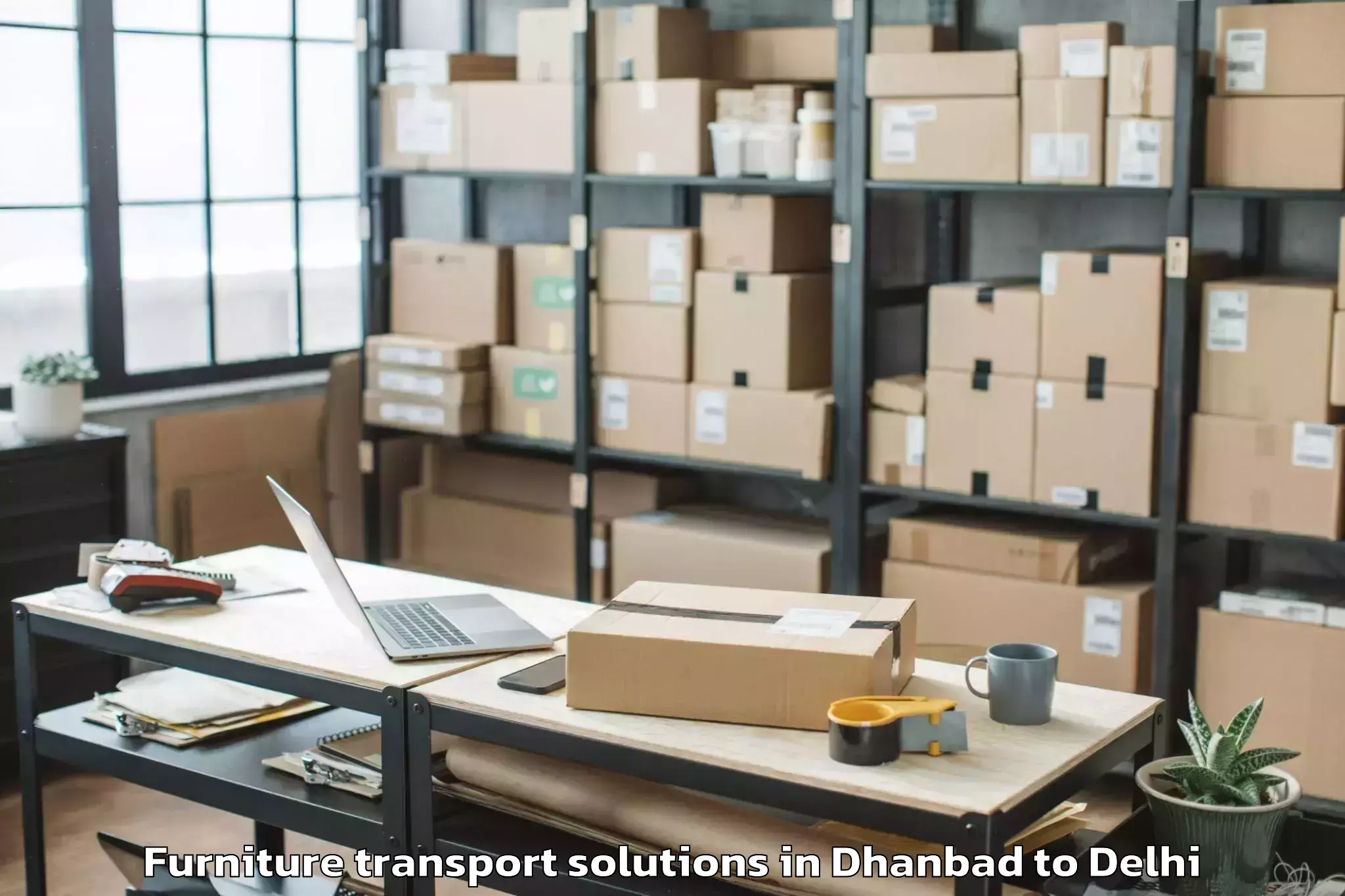 Expert Dhanbad to Seelam Pur Furniture Transport Solutions